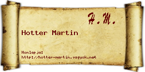 Hotter Martin névjegykártya